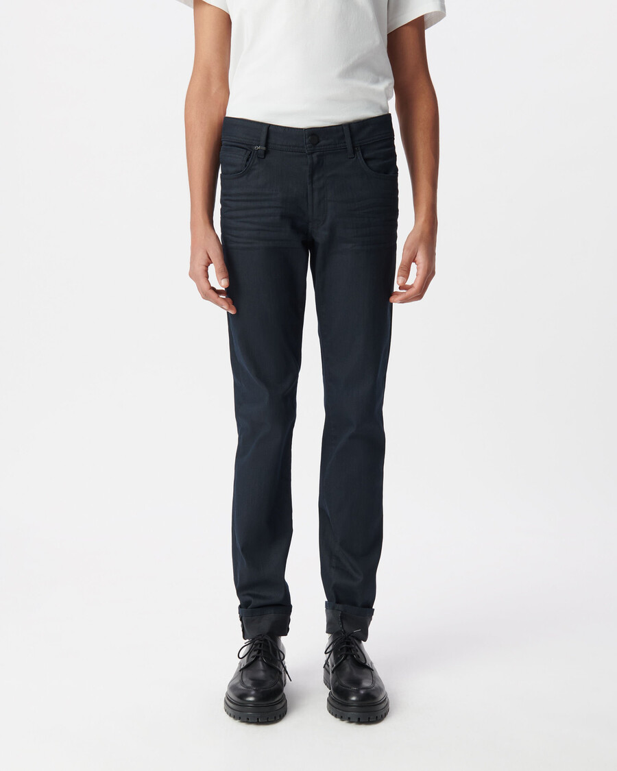 vaqueros azul marino ajustados para hombre