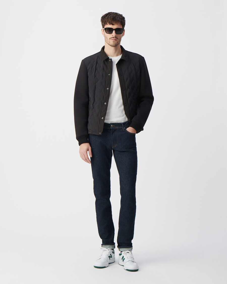 vaqueros ajustados crudos power stretch azul oscuro para hombre