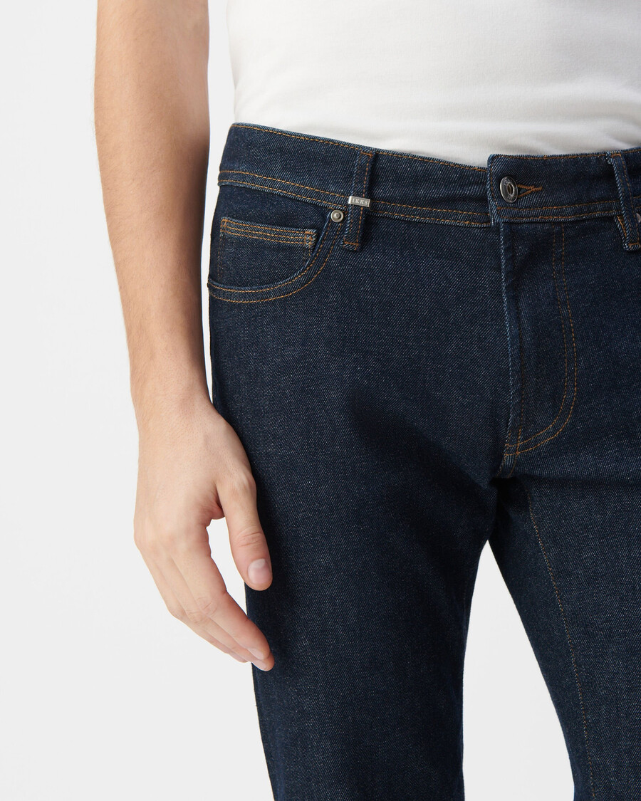 vaqueros ajustados crudos power stretch azul oscuro para hombre