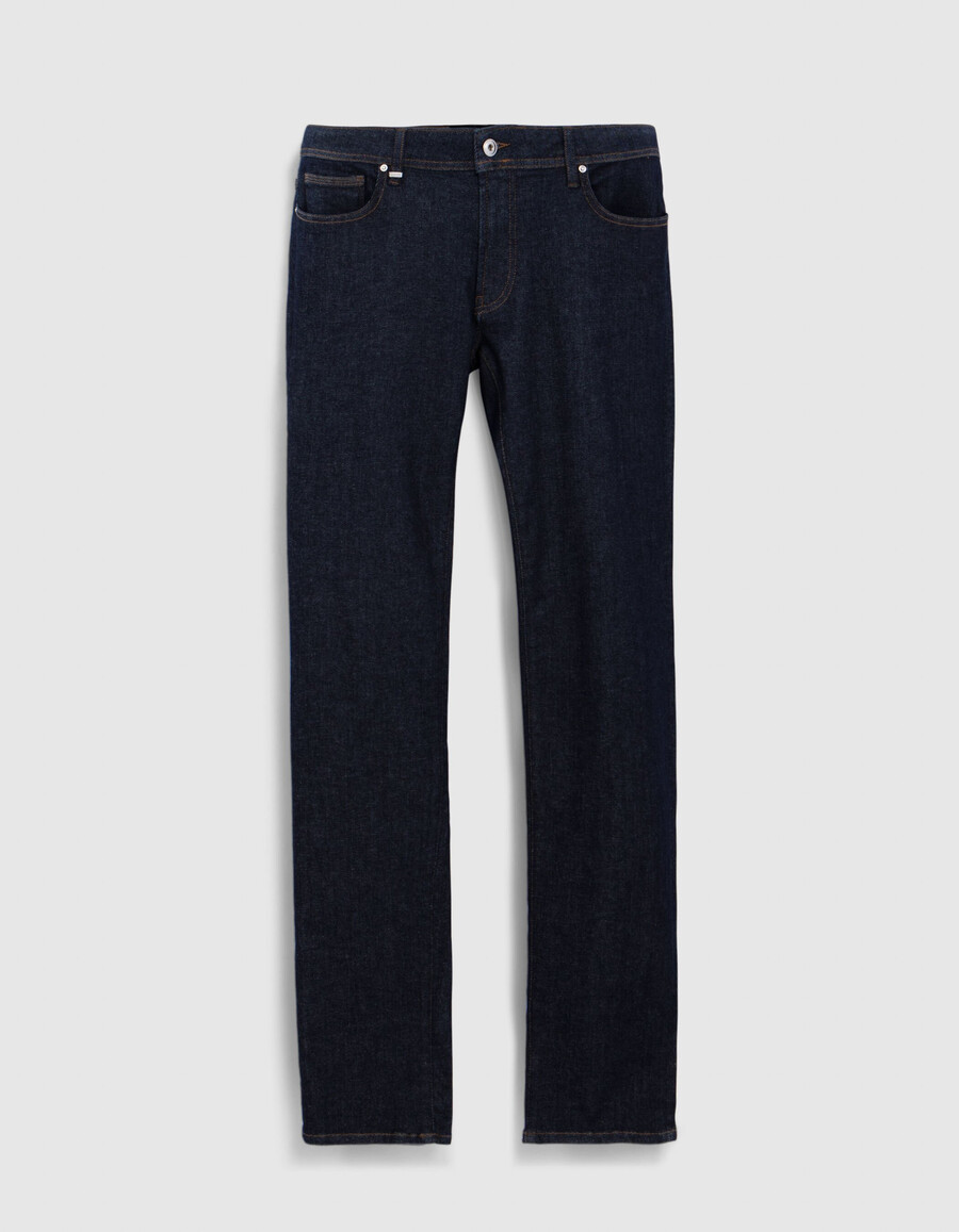 vaqueros ajustados crudos power stretch azul oscuro para hombre