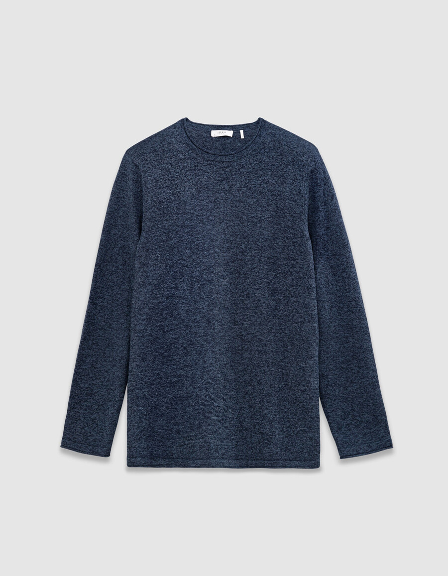 suéter de punto mouliné azul para hombre