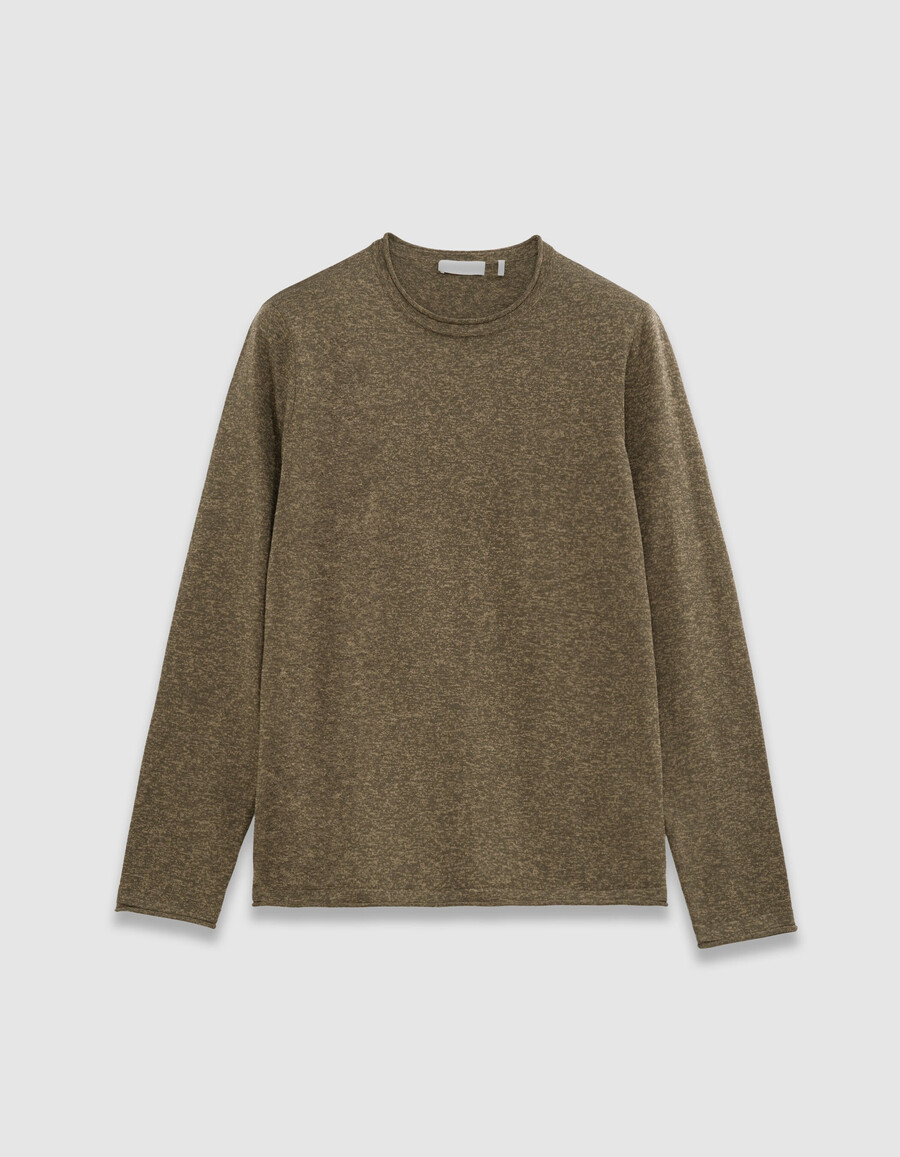 jersey de hombre de punto mouliné caqui