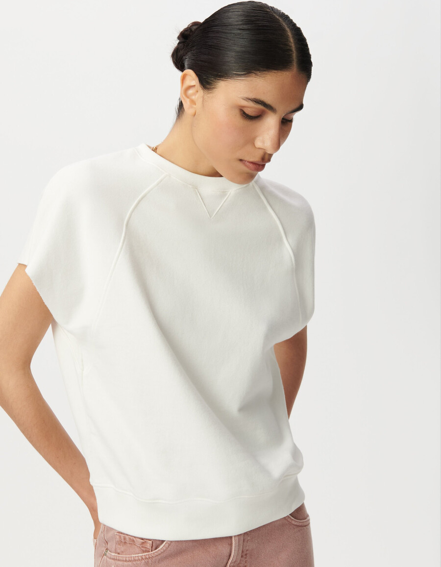 sudadera blanca extragrande sin mangas para mujer