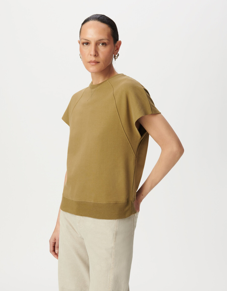 sudadera sin mangas verde oliva oversize
