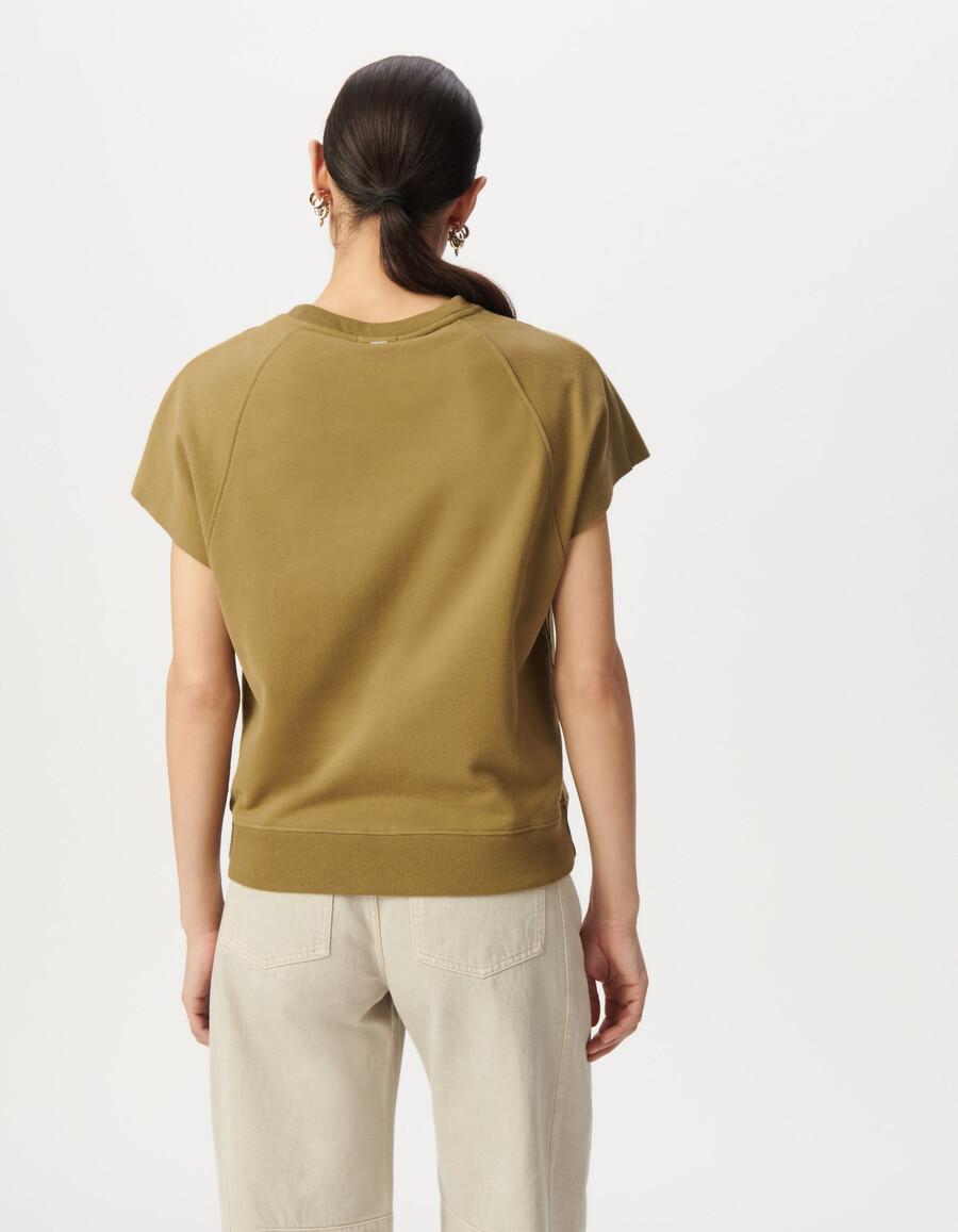 sudadera sin mangas verde oliva oversize
