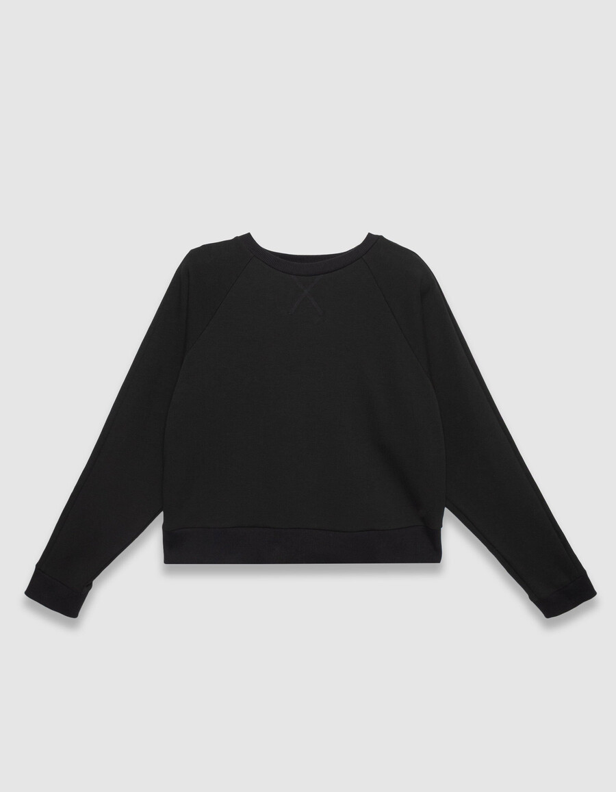 sudadera negra de gran tamaño para mujer con mangas abullonadas