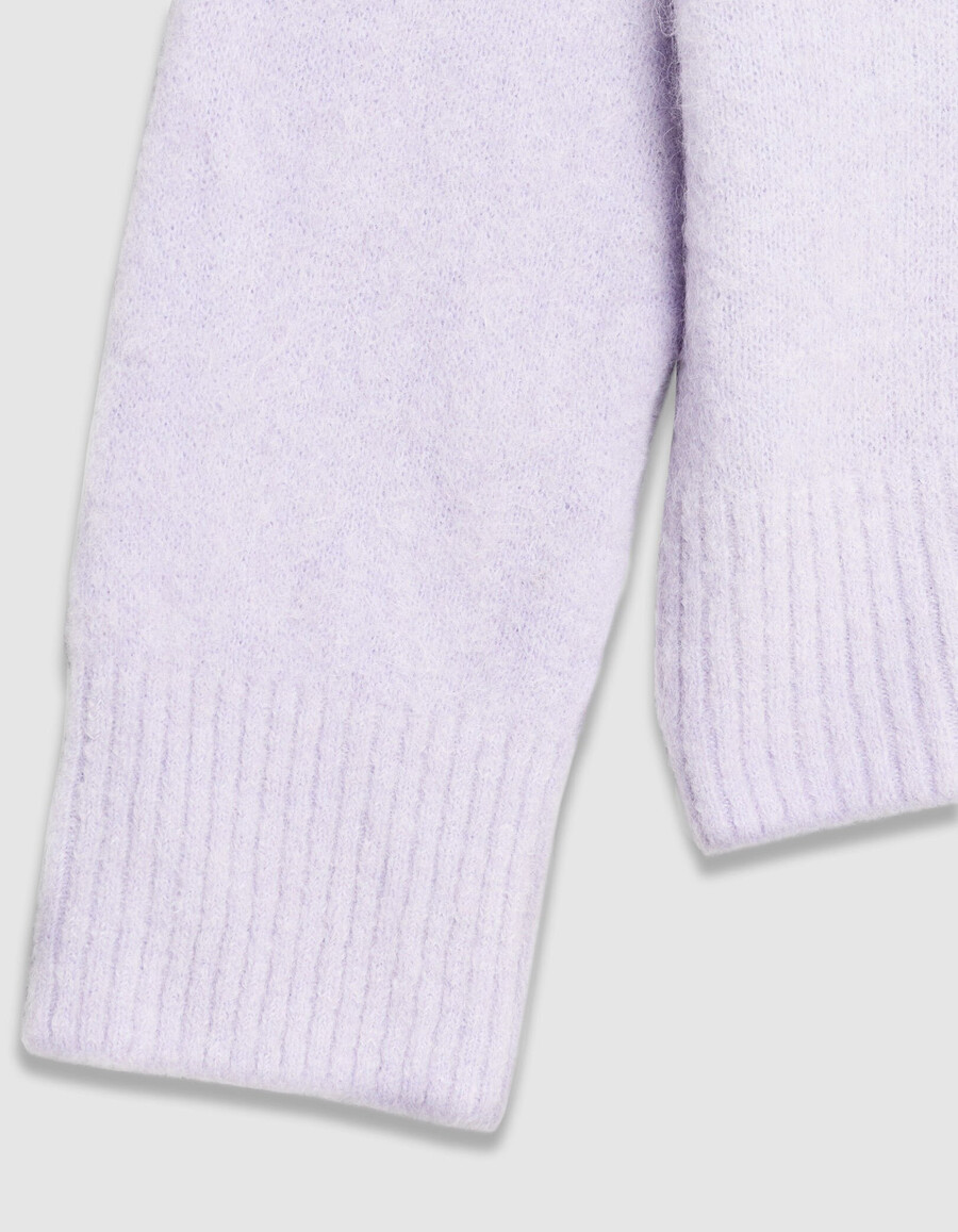 suéter de cuello en v oversize lila para mujer