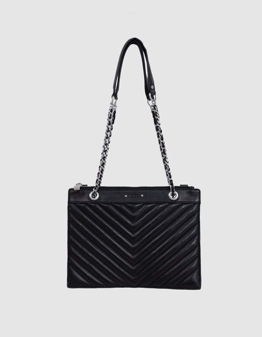 bolso de mano reporter 1440 de piel negra para mujer