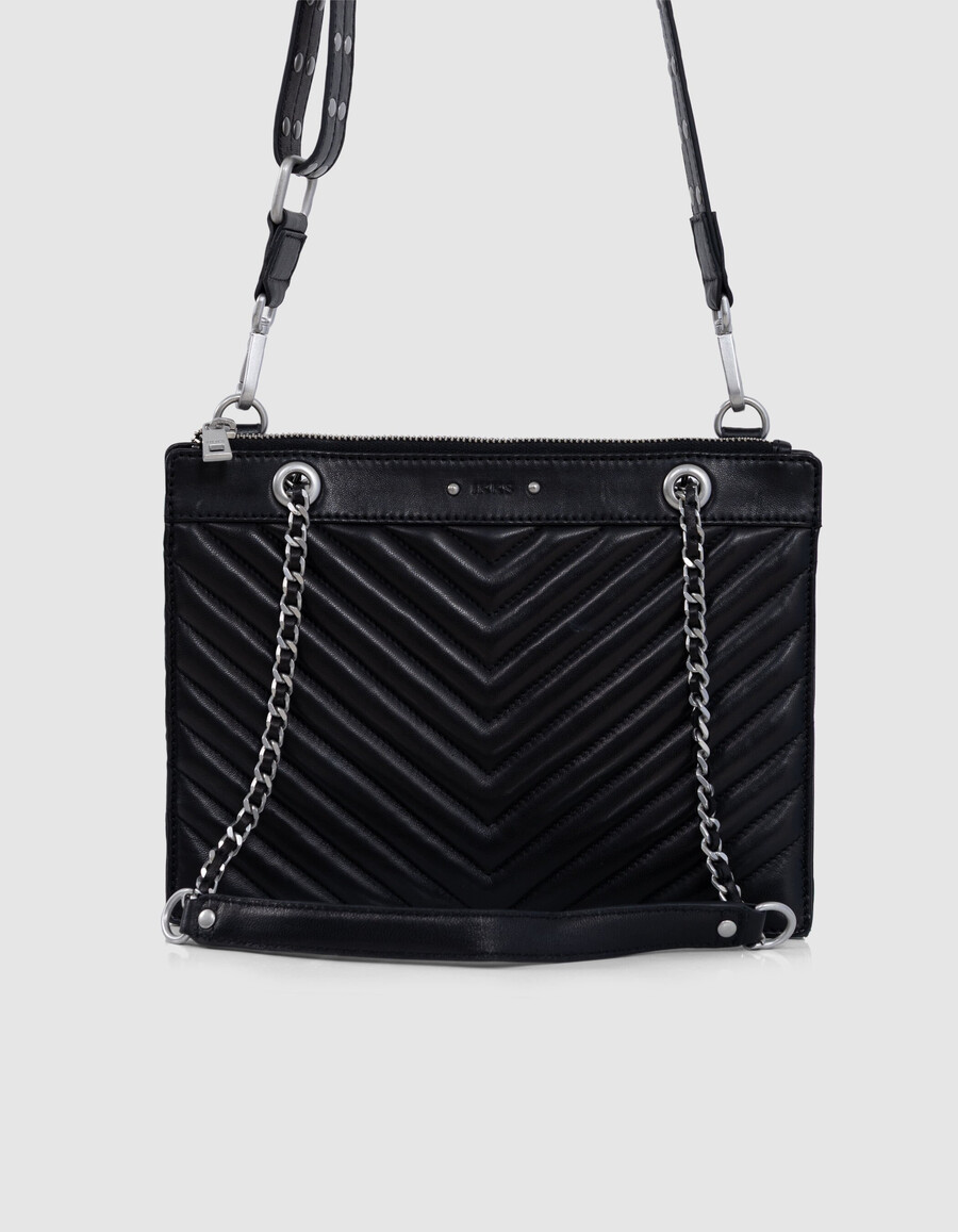 bolso de mano reporter 1440 de piel negra para mujer