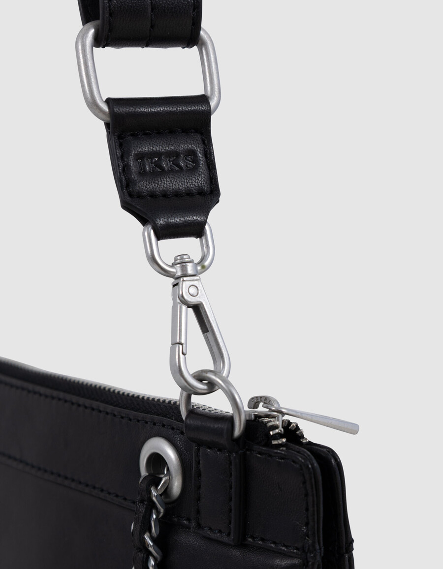 bolso de mano reporter 1440 de piel negra para mujer