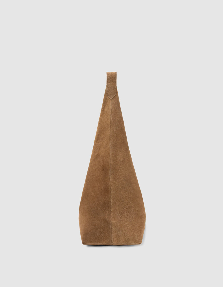 bolso hobo de ante color camello