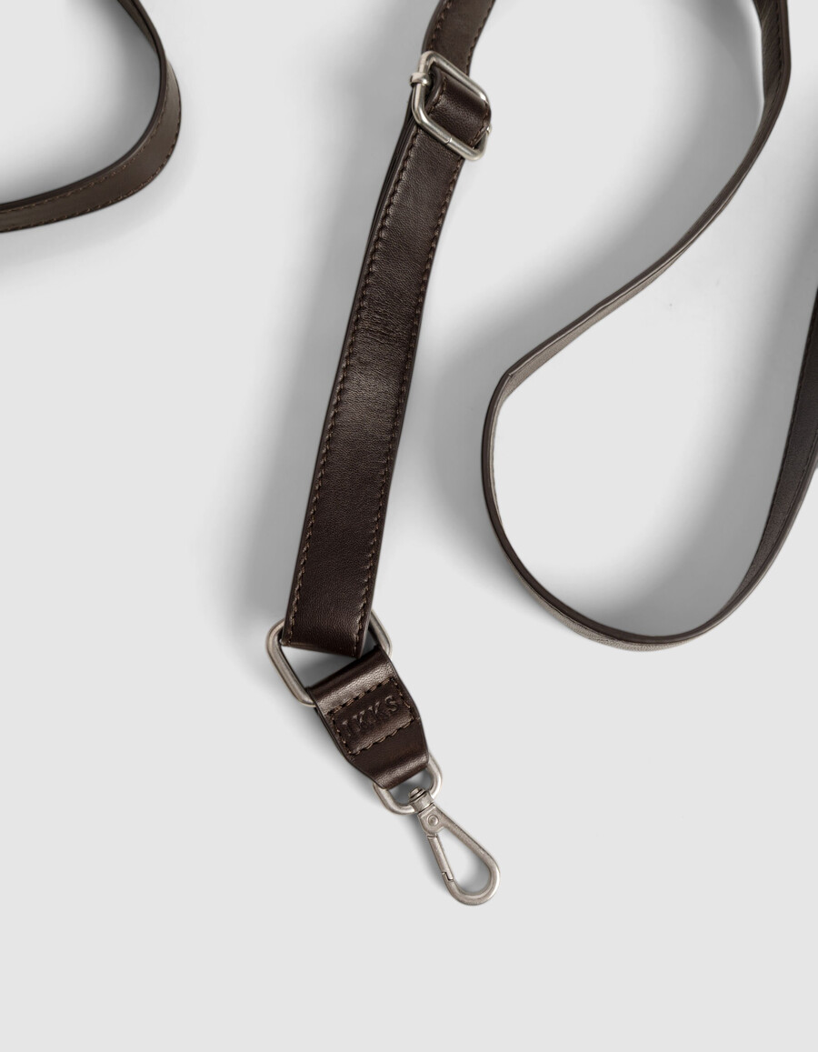 bolso de mano reporter 1440 de piel acolchada marrón para mujer