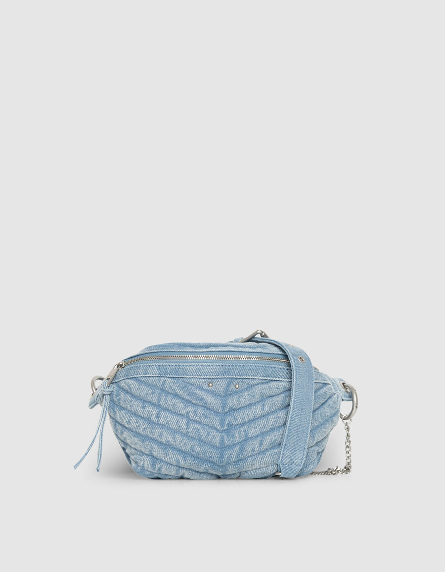 riñonera vaquera azul descolorida 1440 para mujer
