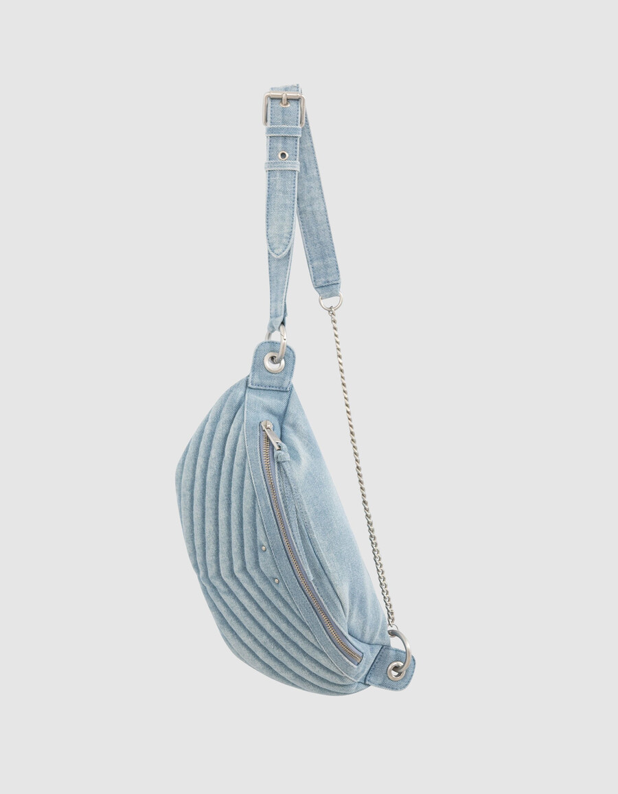 riñonera vaquera azul descolorida 1440 para mujer