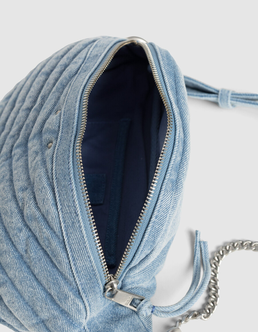 riñonera vaquera azul descolorida 1440 para mujer