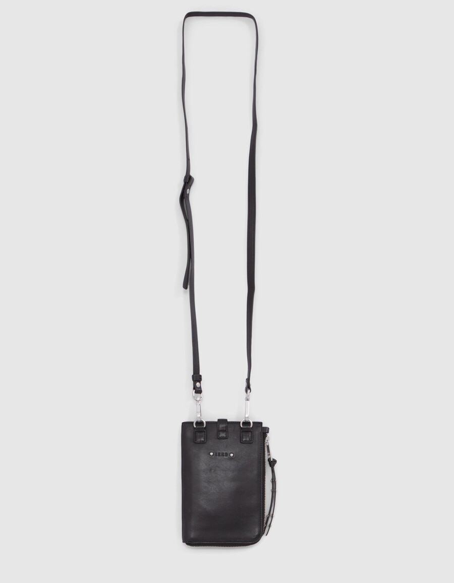 bolso de mano 1440 de piel acolchada negra para mujer