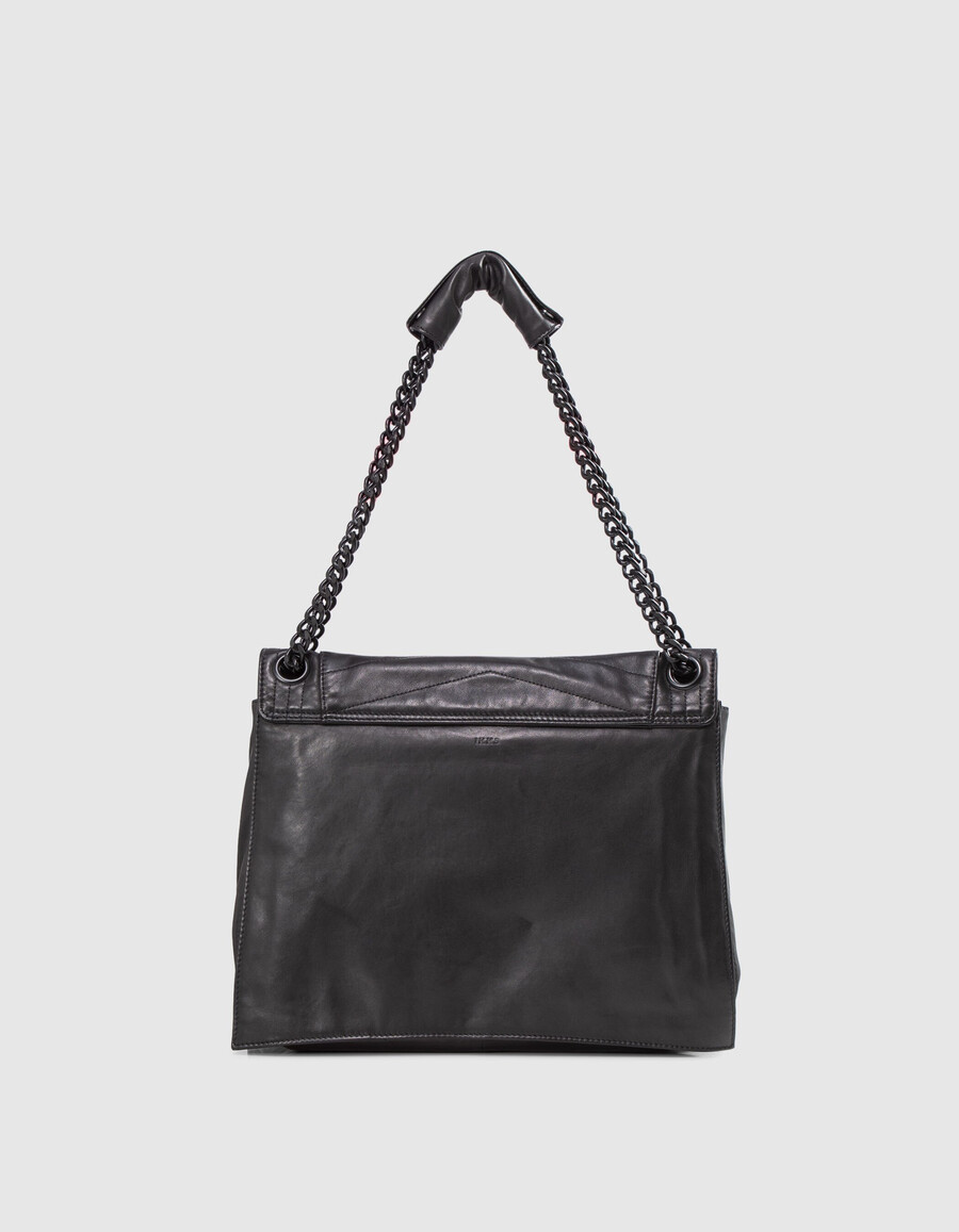 1. bolso de piel acolchada negra talla xl para mujer