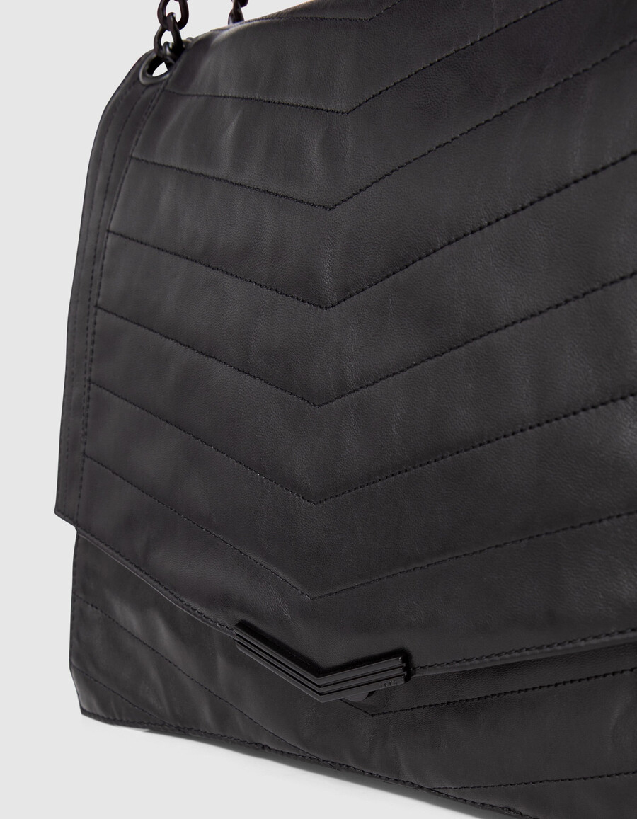 1. bolso de piel acolchada negra talla xl para mujer
