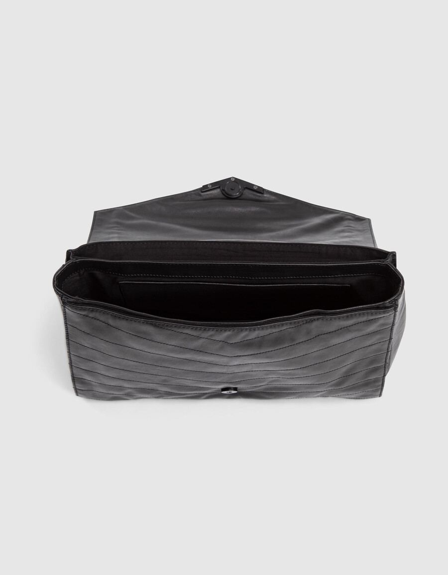 1. bolso de piel acolchada negra talla xl para mujer