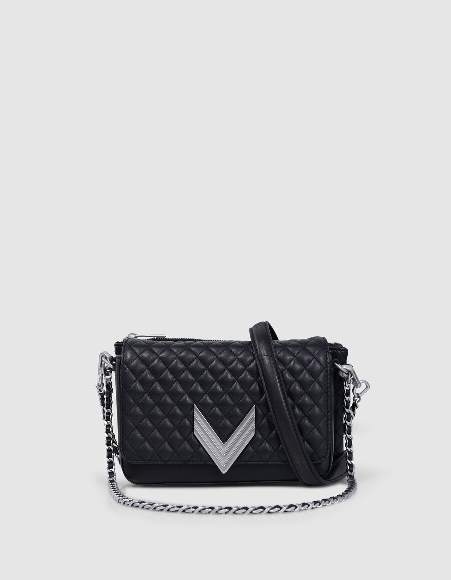 el 111 drouot de piel acolchada negra para mujer