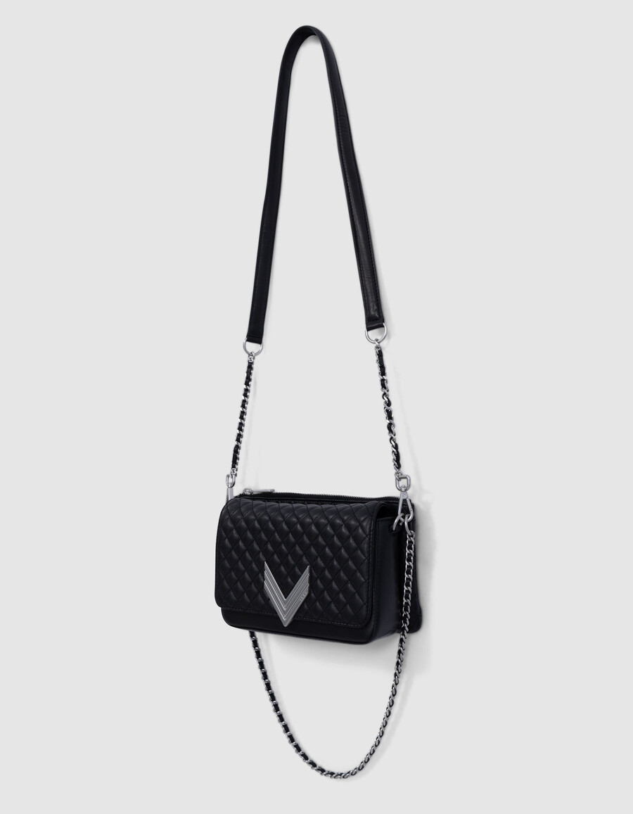 el 111 drouot de piel acolchada negra para mujer