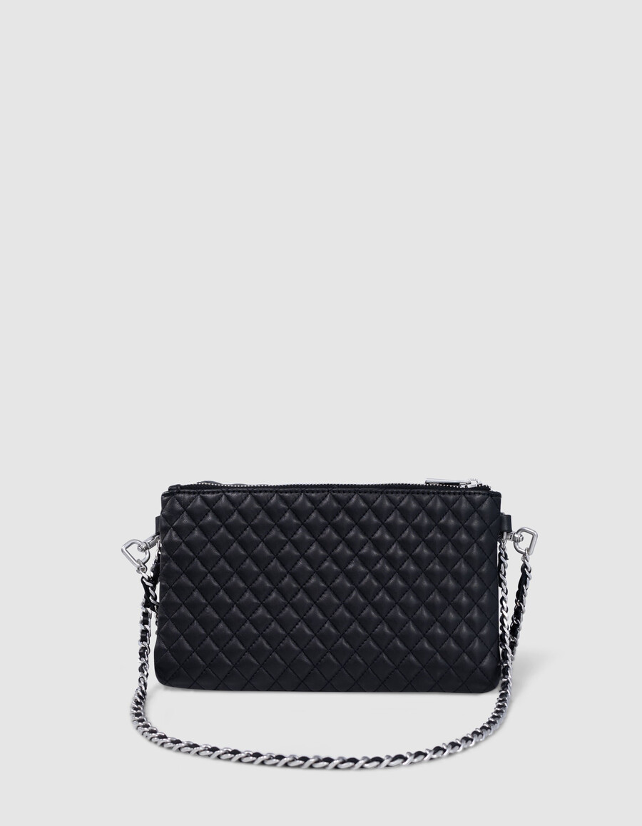 el 111 drouot de piel acolchada negra para mujer