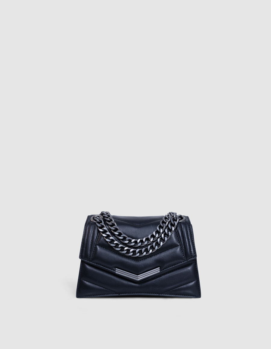 1. bolso de piel acolchada negra talla s para mujer