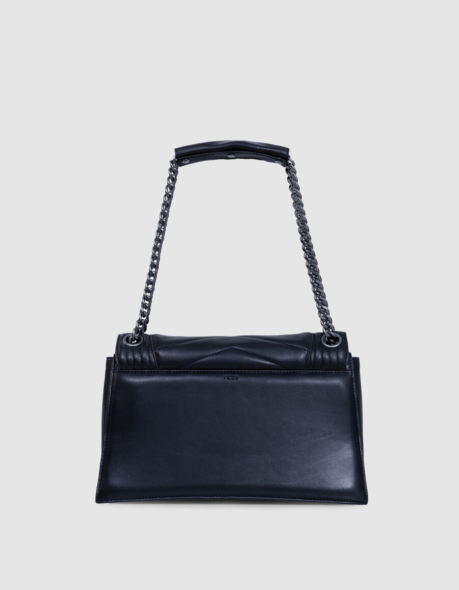 el 1. bolso de piel acolchada negra talla l para mujer