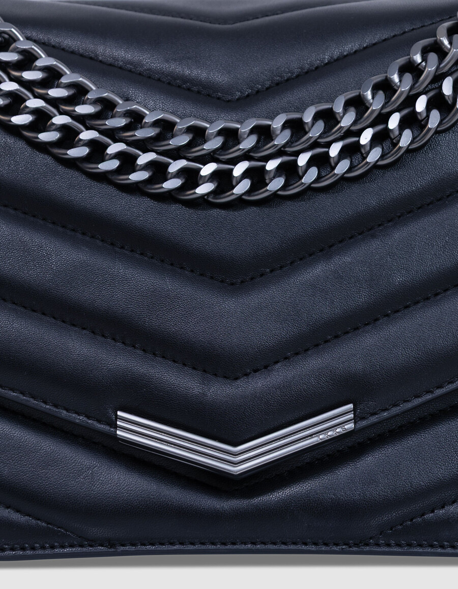 el 1. bolso de piel acolchada negra talla l para mujer