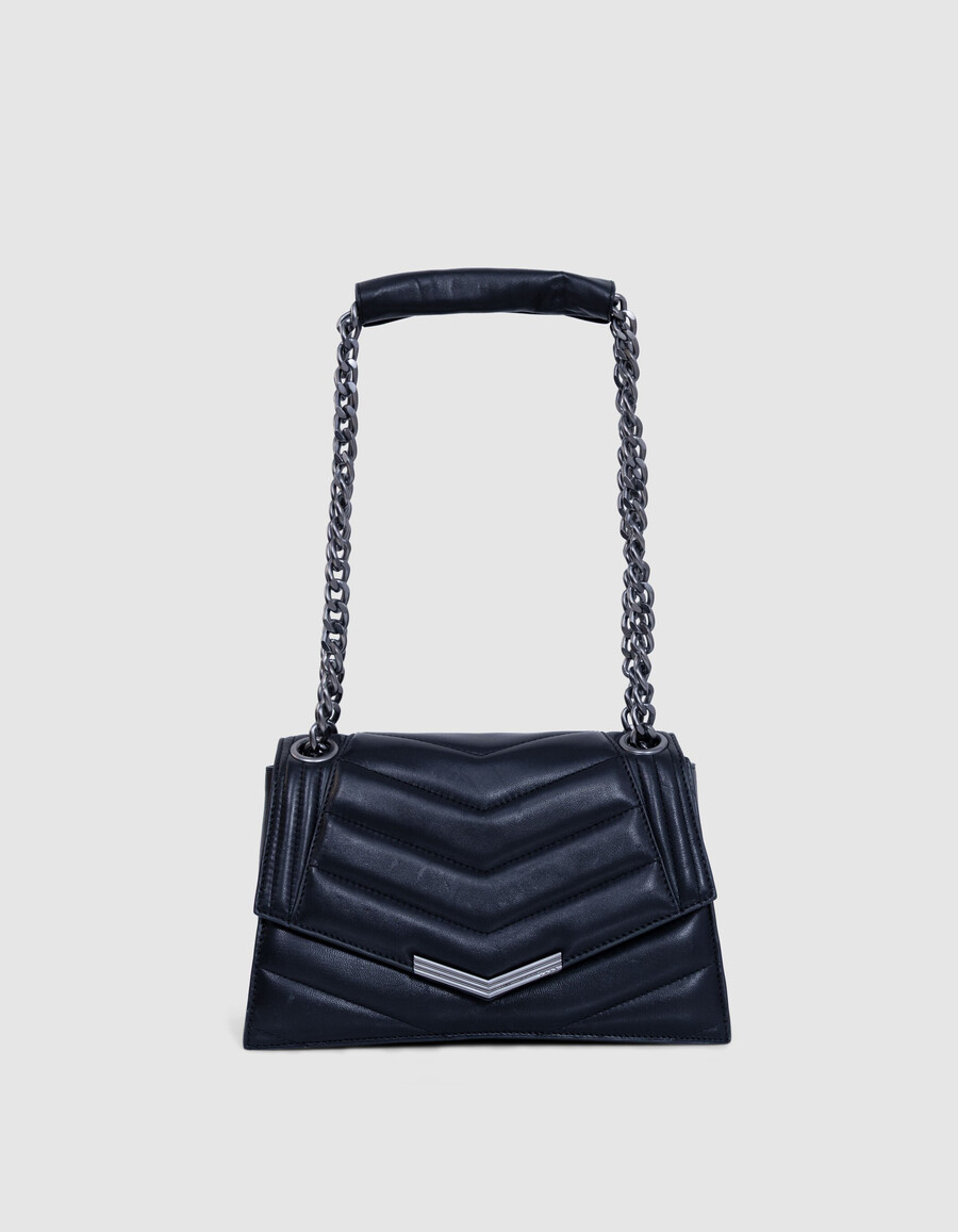 el 1. bolso de piel acolchada negra talla m para mujer
