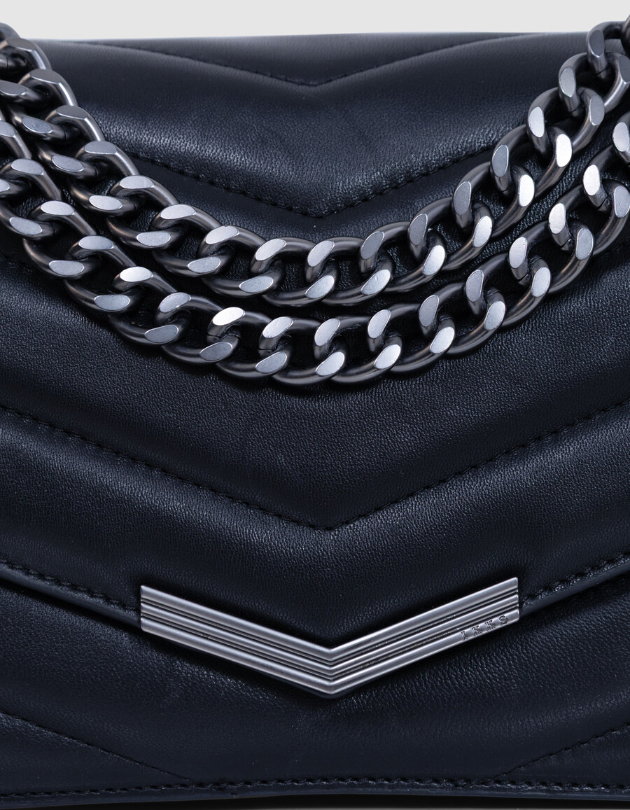 el 1. bolso de piel acolchada negra talla m para mujer