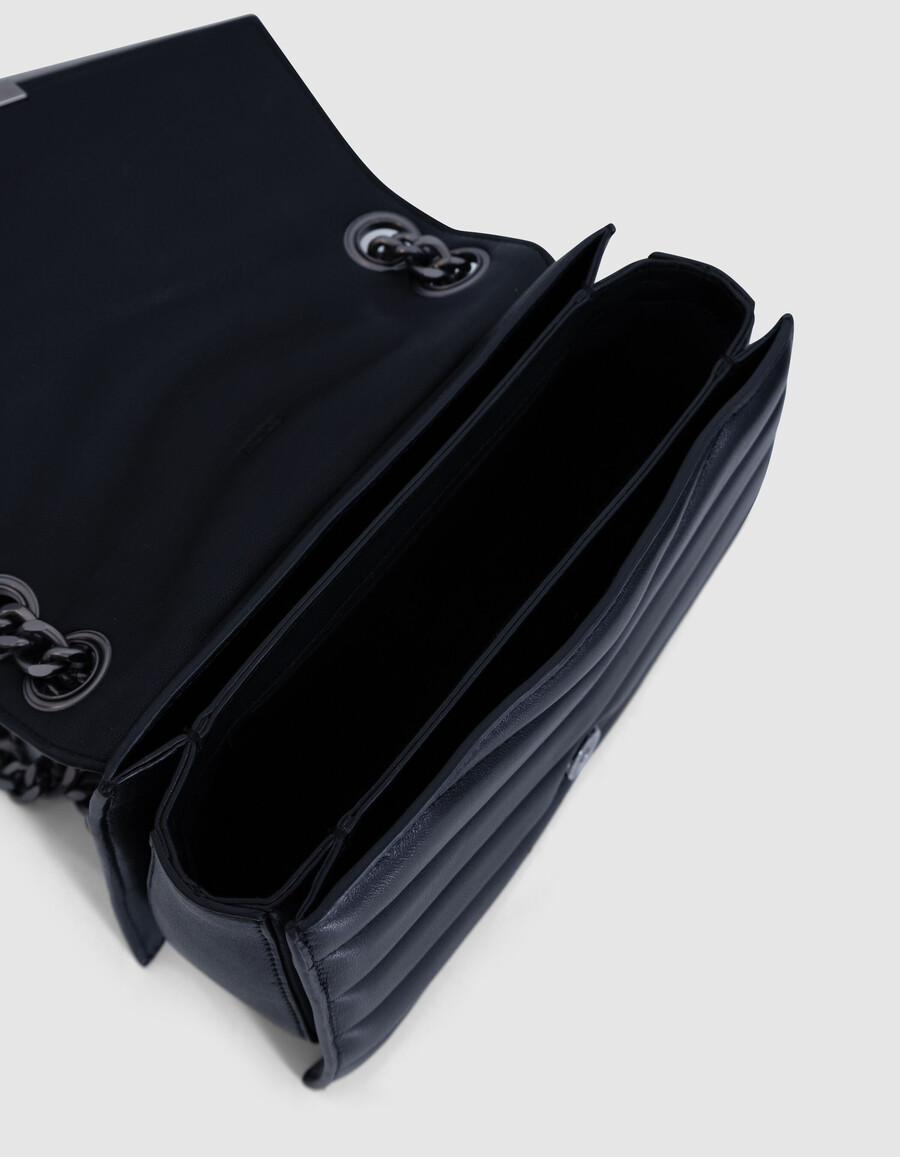 el 1. bolso de piel acolchada negra talla m para mujer