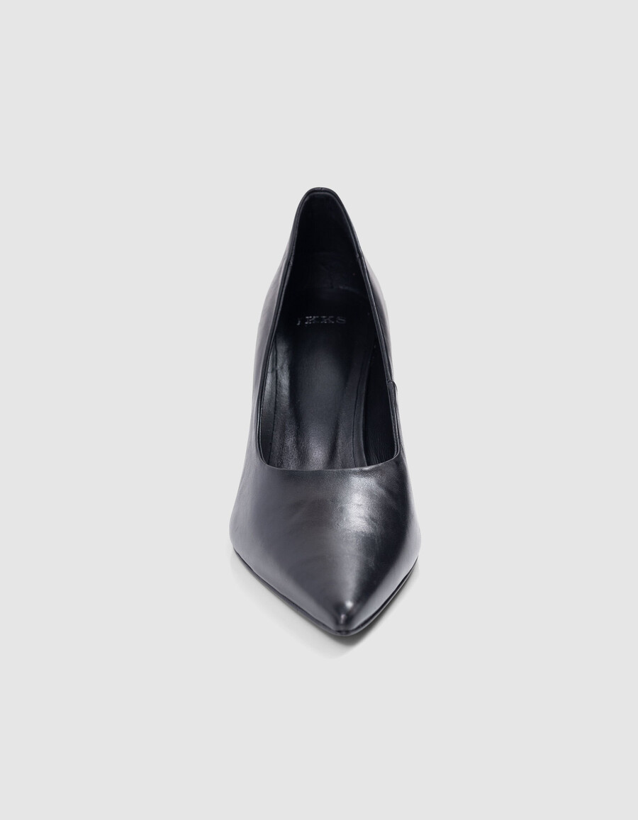 zapatos de salón de charol negro para mujer