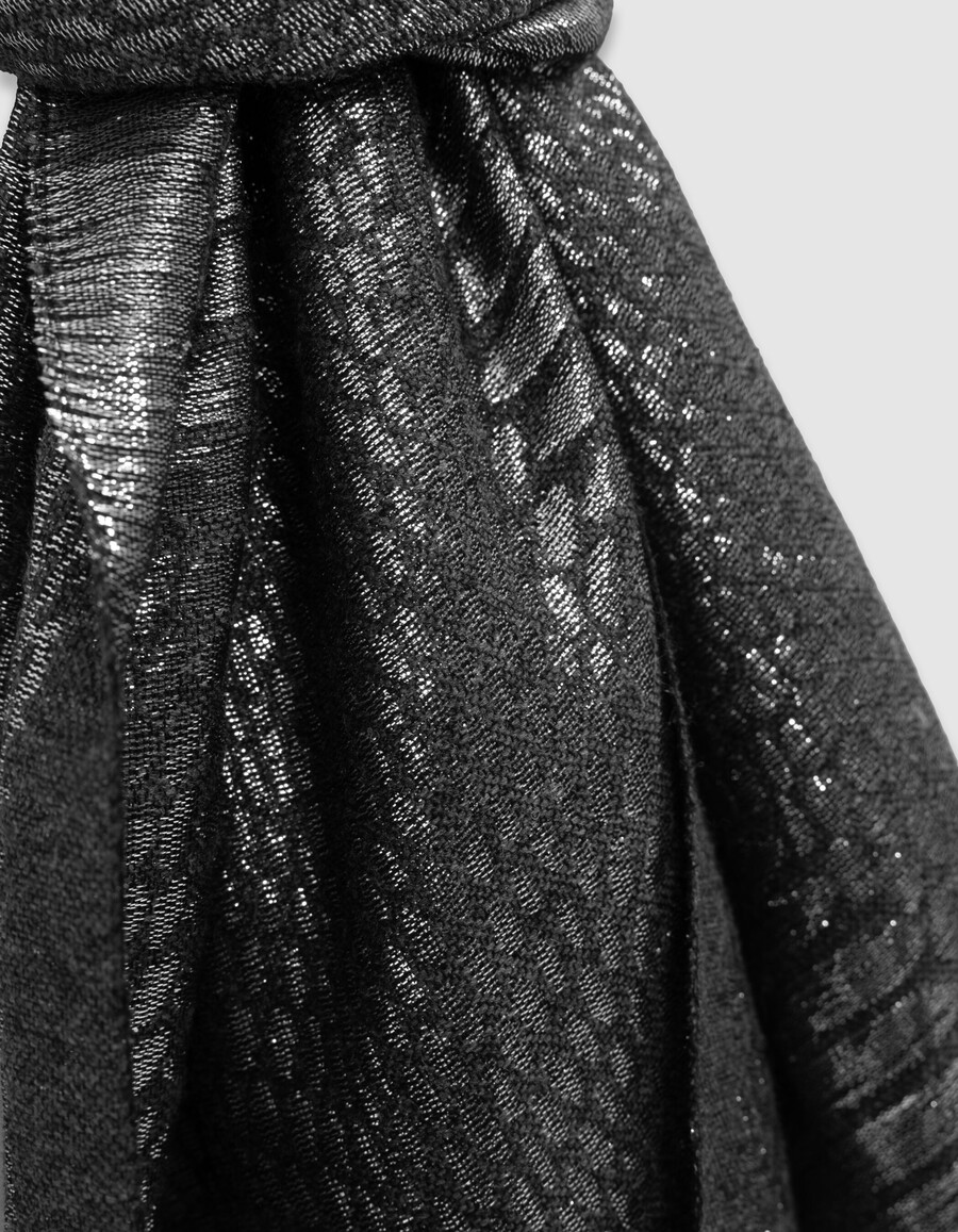 bufanda de jacquard de pitón gris metalizado para mujer