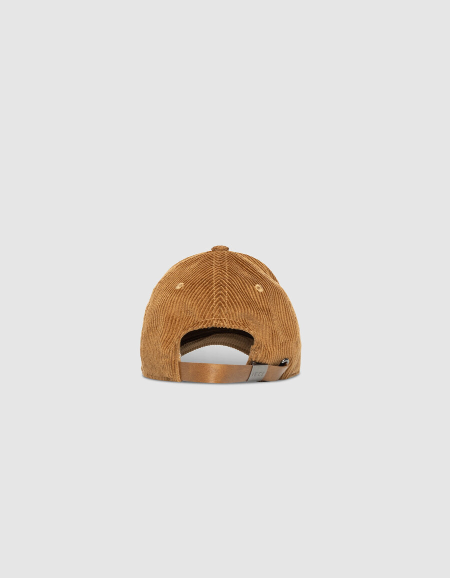 gorra de pana beige para mujer con eslogan de bouclette
