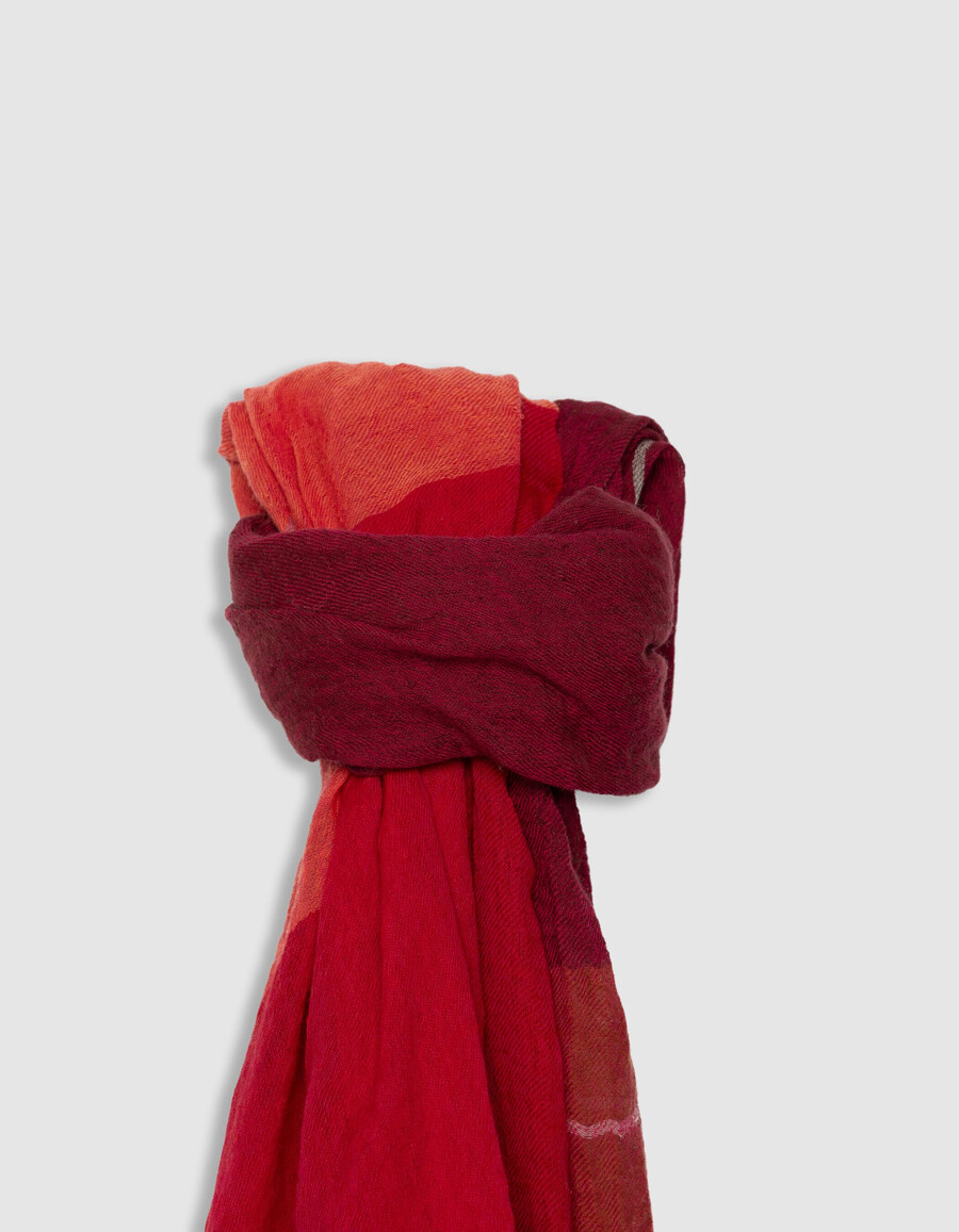 bufanda de cuadros rojos para mujer