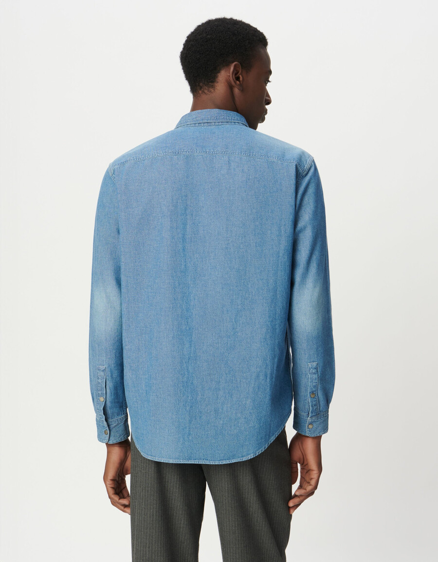 chaqueta vaquera azul regular para hombre