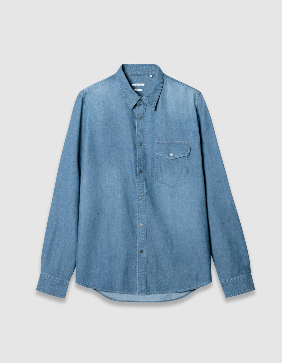 chaqueta vaquera azul regular para hombre