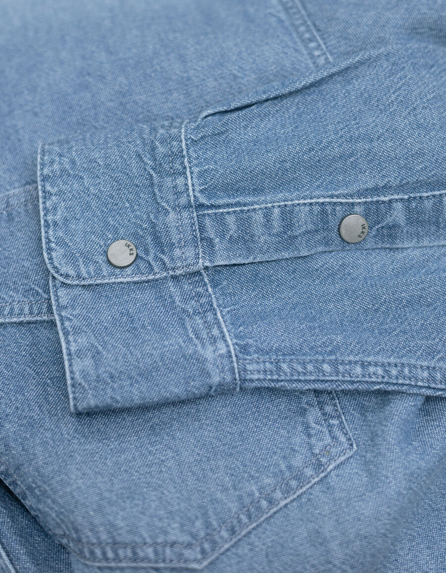 chaqueta vaquera azul regular para hombre