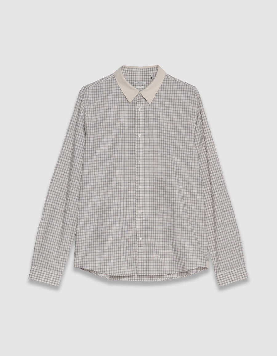 camisa regular crudo algodón orgánico estampado cuadros hombre