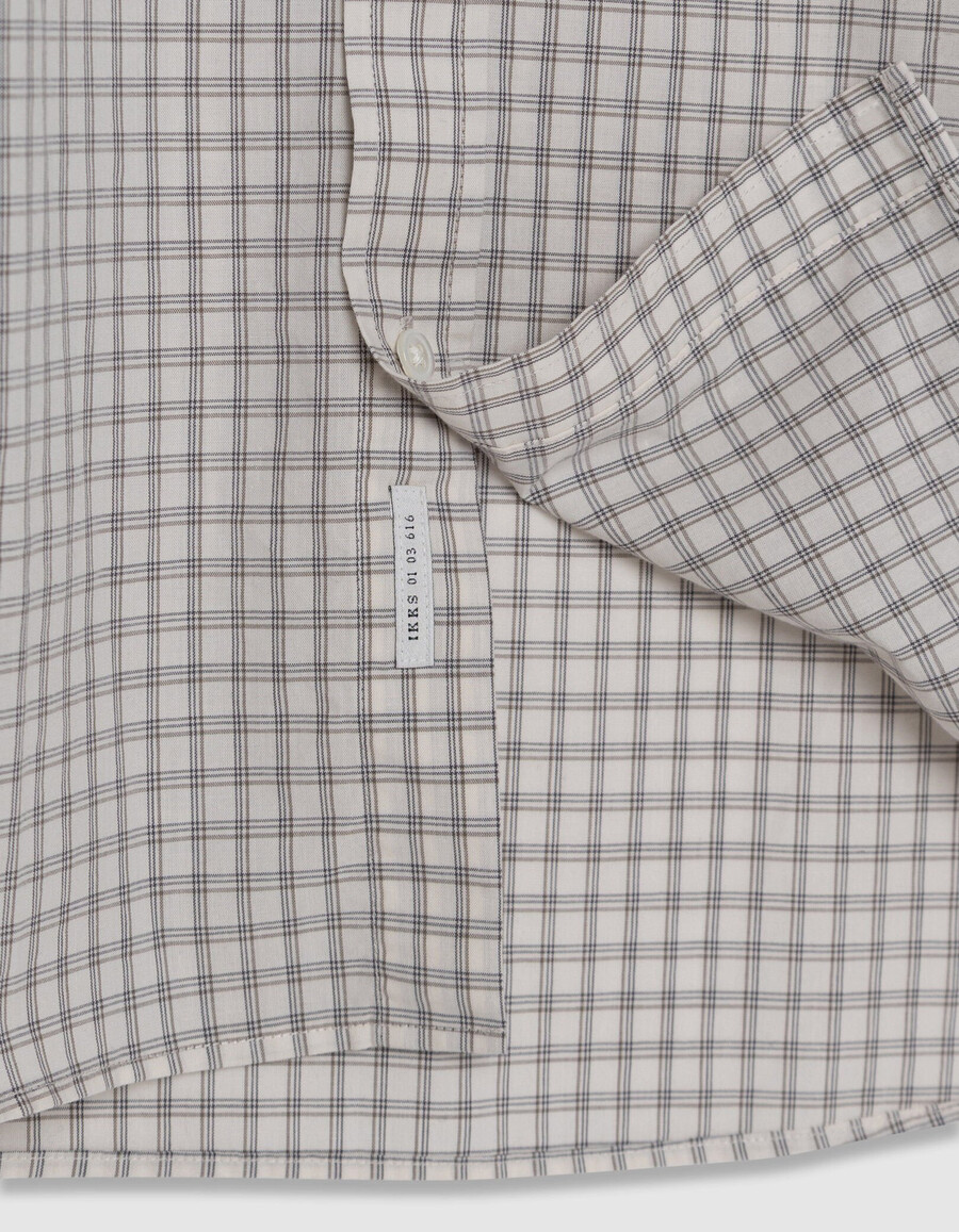 camisa regular crudo algodón orgánico estampado cuadros hombre