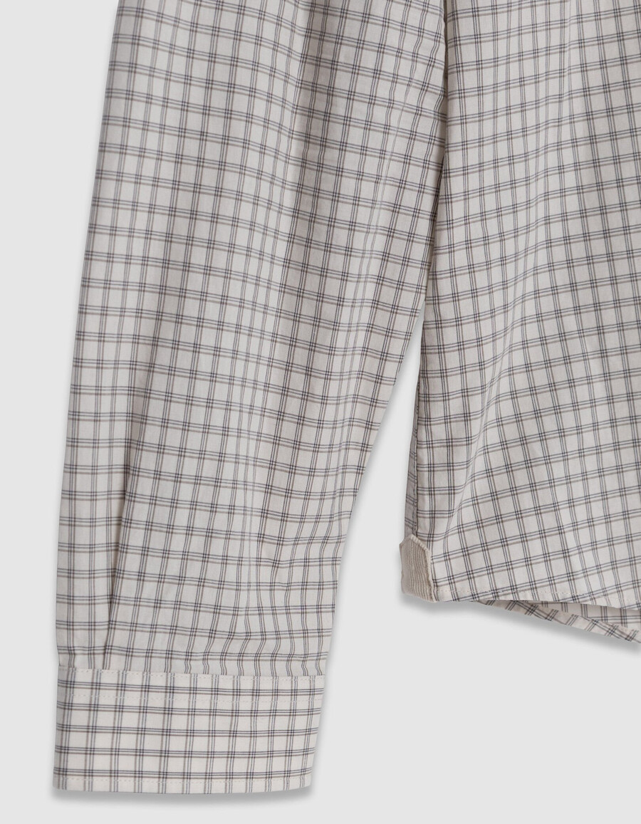 camisa regular crudo algodón orgánico estampado cuadros hombre