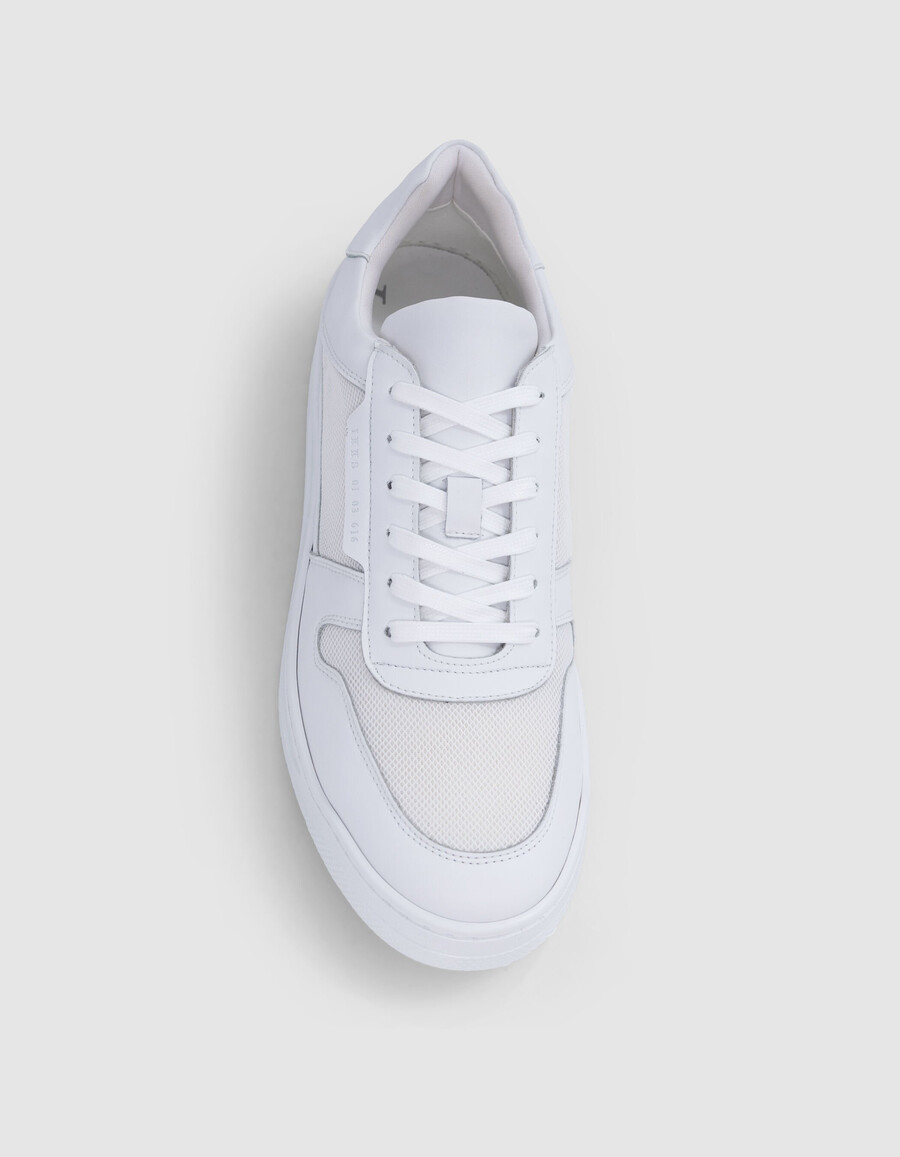 zapatillas blancas de tejido mixto para hombre