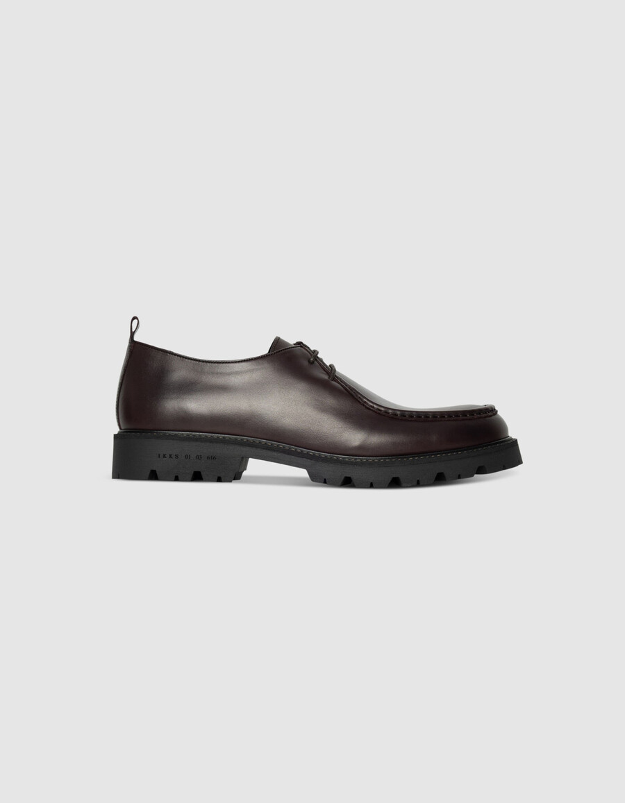 zapatos derby de plataforma de cuero para hombre