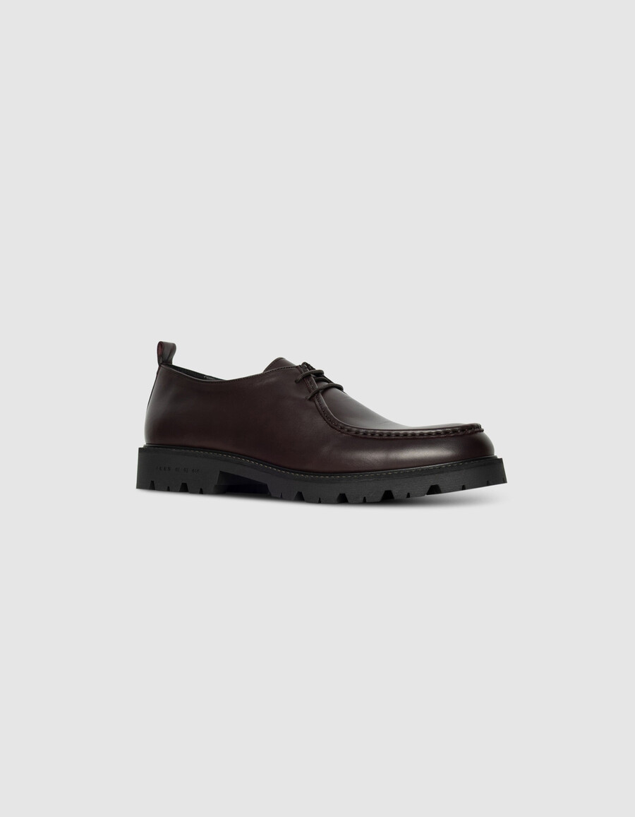 zapatos derby de plataforma de cuero para hombre