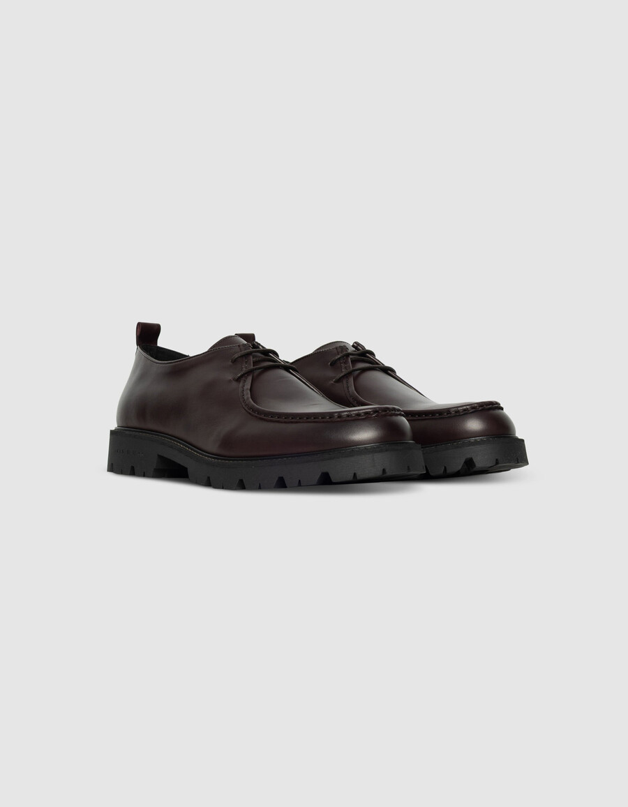 zapatos derby de plataforma de cuero para hombre