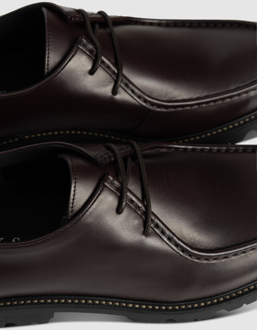 zapatos derby de plataforma de cuero para hombre