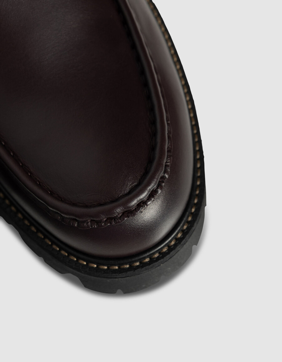 zapatos derby de plataforma de cuero para hombre