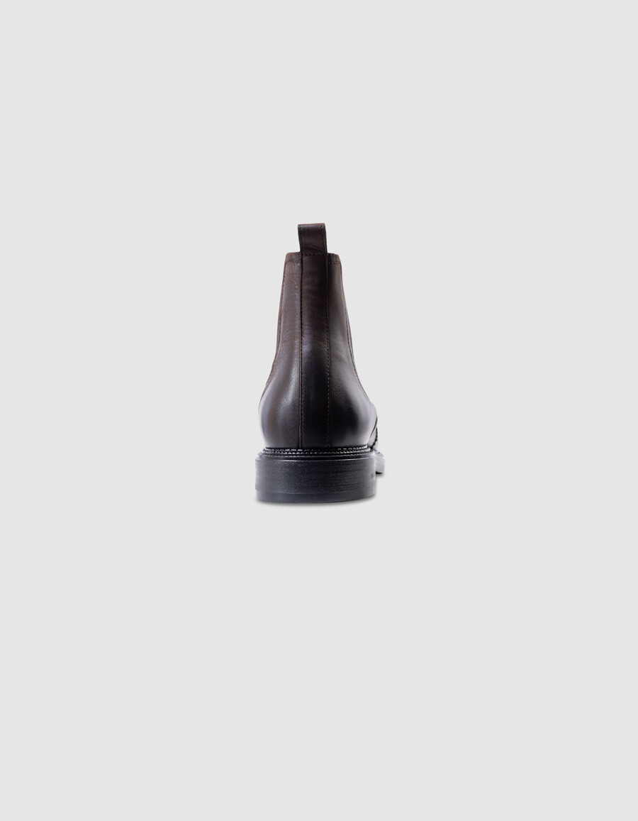 botas chelsea altas de cuero marrón para hombre