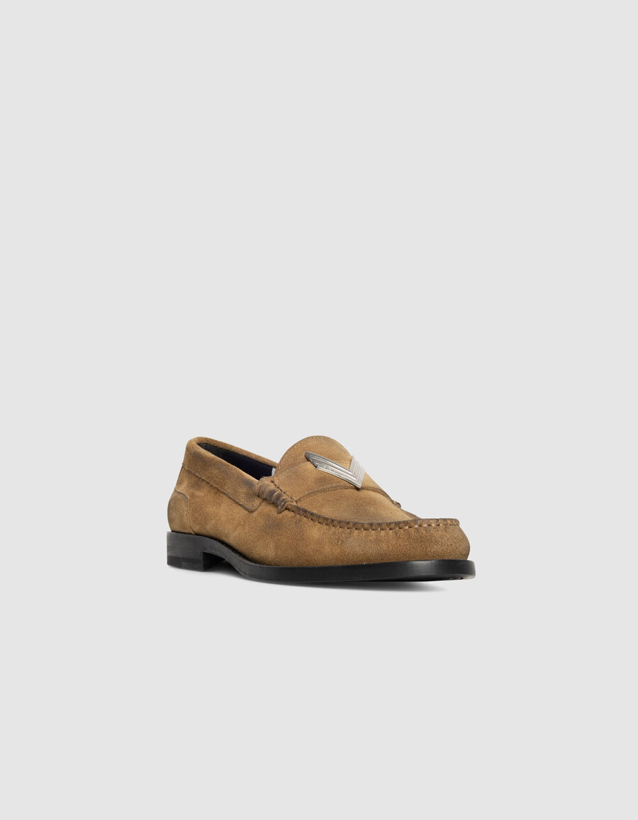 mocasines de ante color camel para mujer